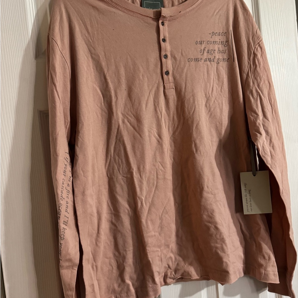 NWT!! Taylor Swift folklore “peace” Long Sleeve Tee in Pink